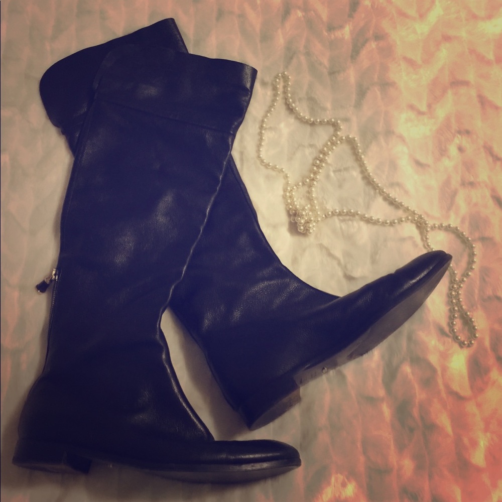 Italian leather over the knee boots